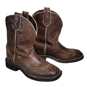 Justin Gypsy Mandra Brown Leather Western Cowboy Boots Womens Size 6.5B